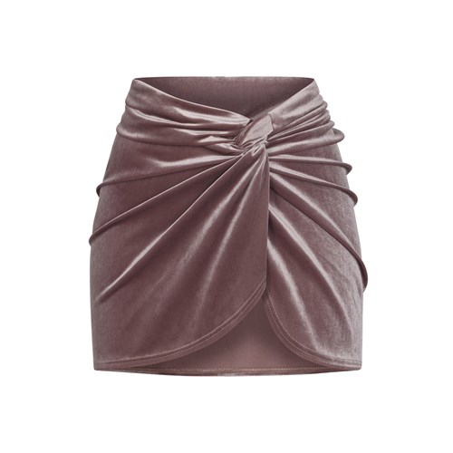 SKIMS Velvet Sarong Mini Skirt Umber | 3527149-ON