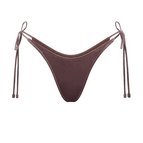 SKIMS Velvet Tie Bikiny Bottom Umber | 7052869-SC