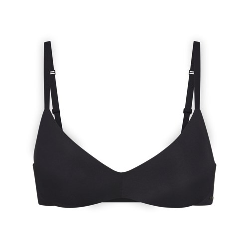 SKIMS Wireless Form Push-up Plunge Bra Onyx | 1257963-JV