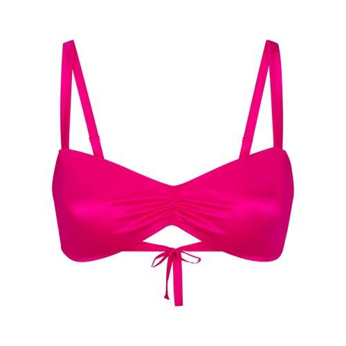 SKIMS Woven Shine Tie Back Bralette Raspberry | 8346972-YP